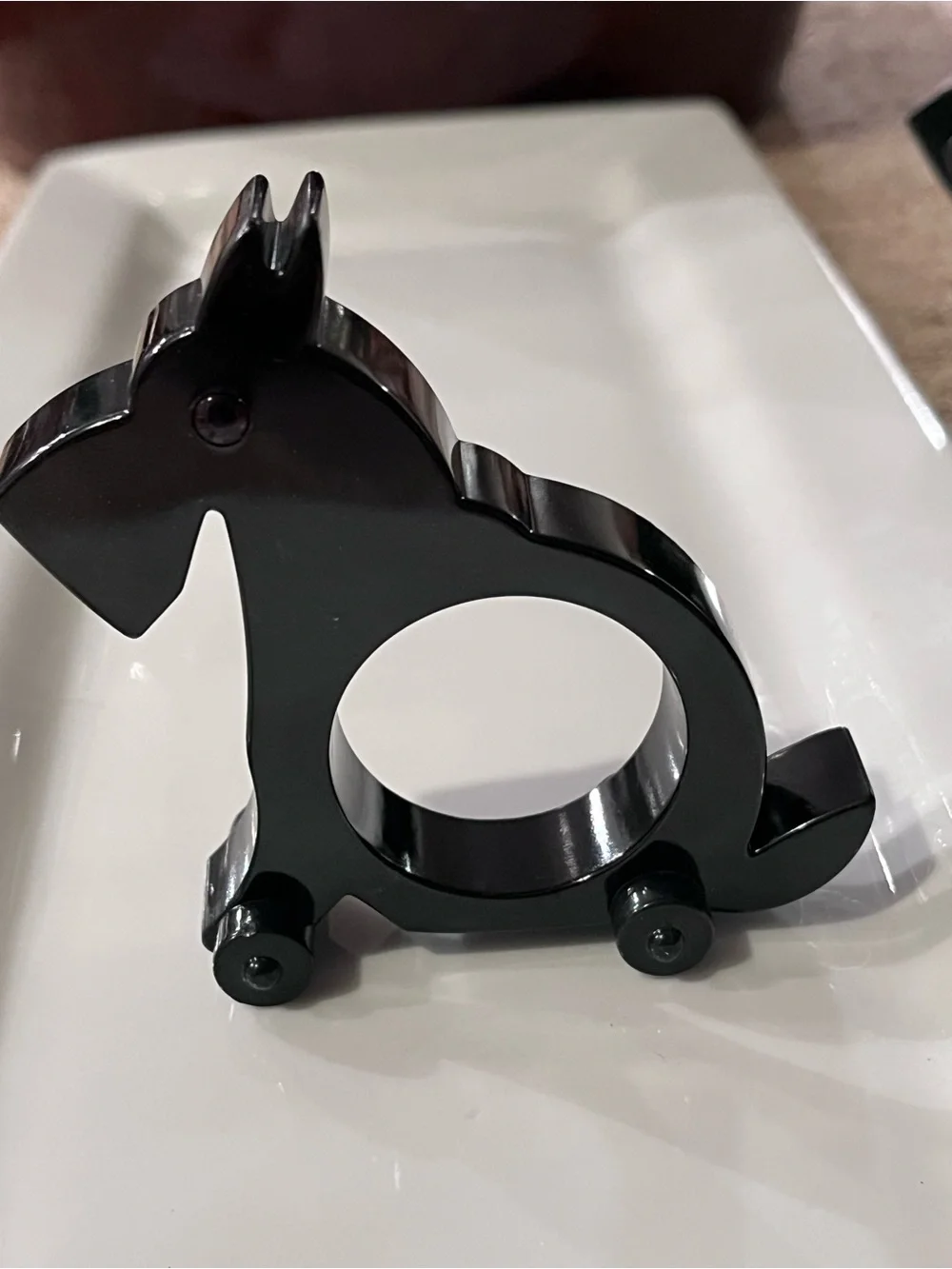 Set of 4 Scottie Dog Napkin Rings on Wheels Restoration Hardware NEW in Box